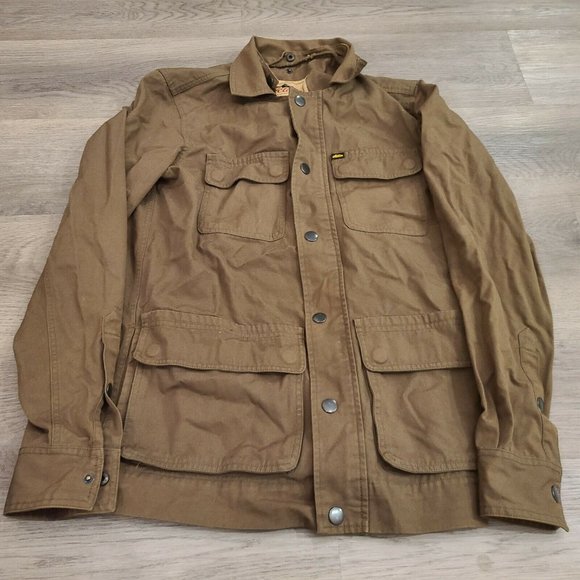 Active Ride Shop Brown Jacket Size Smal S Detachable Hood Hooded Military Style - Picture 1 of 9